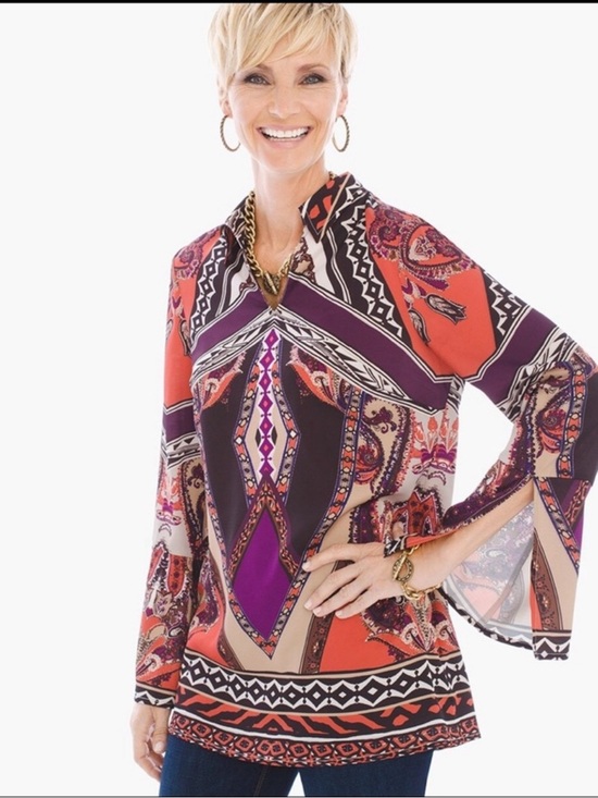 Chico's Tops - NWOT Chico’s Gorgeous Statement Sleeve Tunic